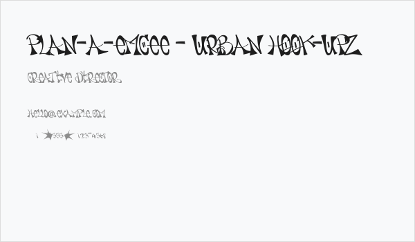 PLAN-A-EMCEE - URBAN HOOK-UPZ Business Card