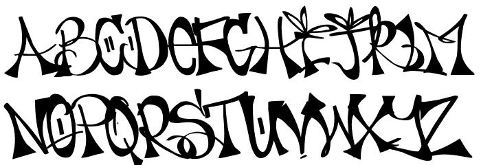 PLAN-A-EMCEE - URBAN HOOK-UPZ Font LOWERCASE