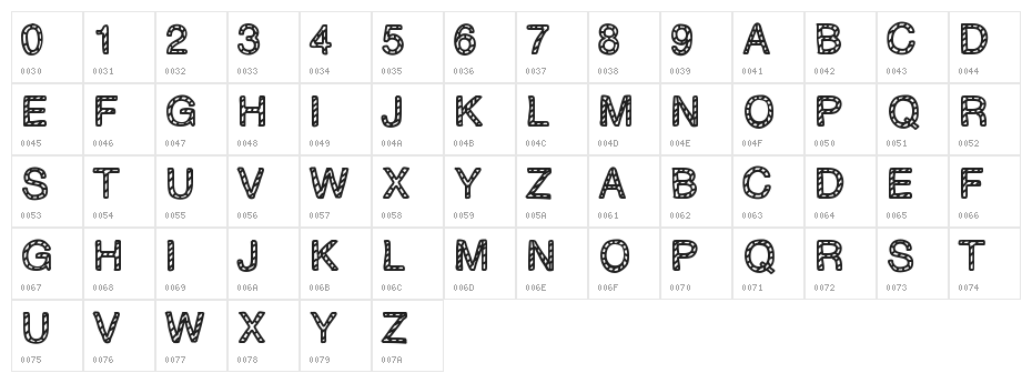 PLAQUEZIP Character Map