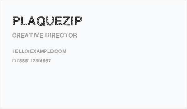 PLAQUEZIP Business Card
