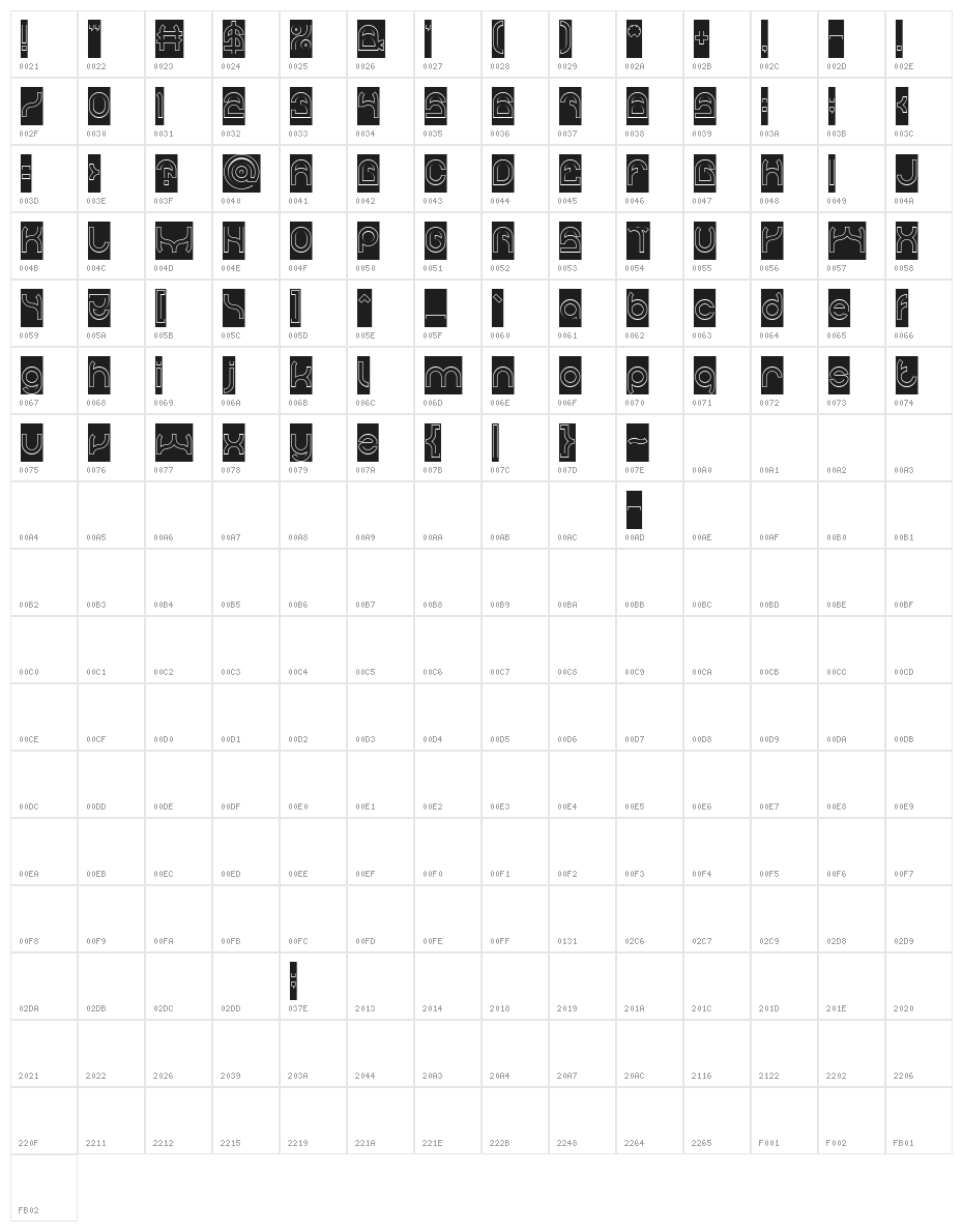 PLASTIC-Hollow-Inverse Character Map