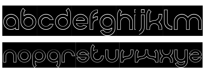 PLASTIC-Hollow-Inverse Font LOWERCASE
