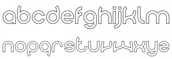 PLASTIC-Hollow Font LOWERCASE