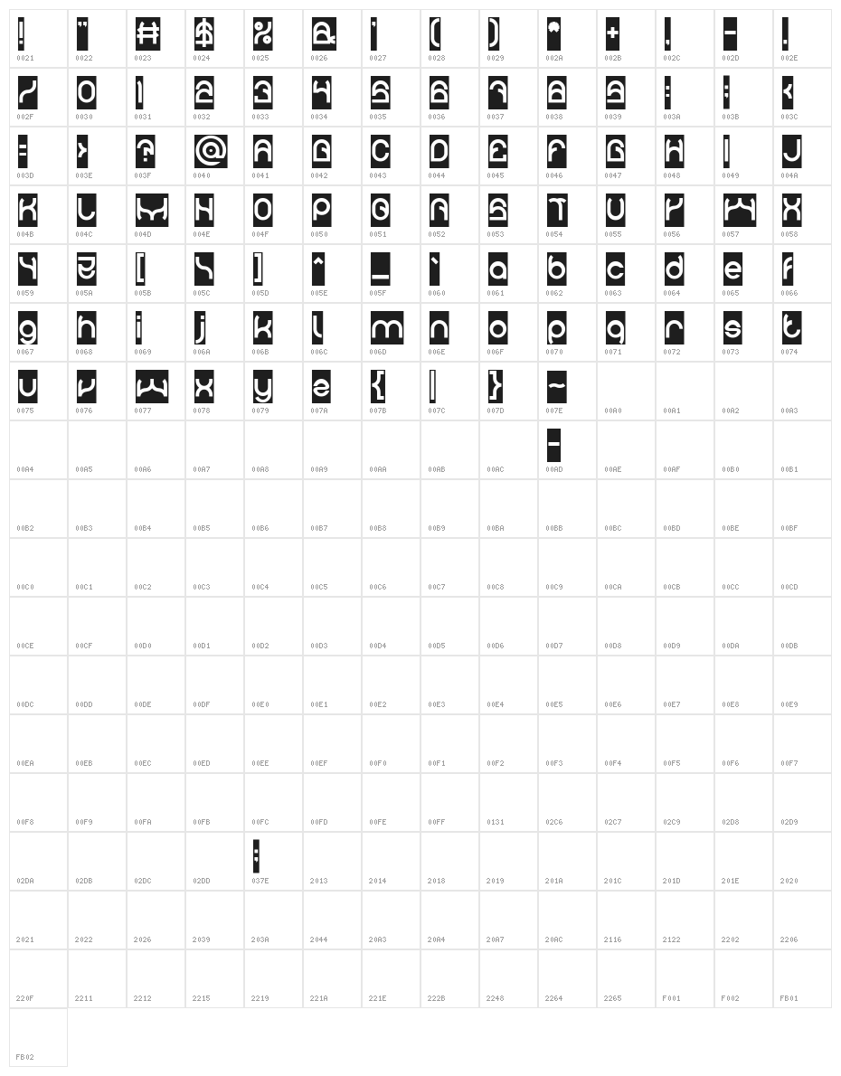 PLASTIC-Inverse Character Map