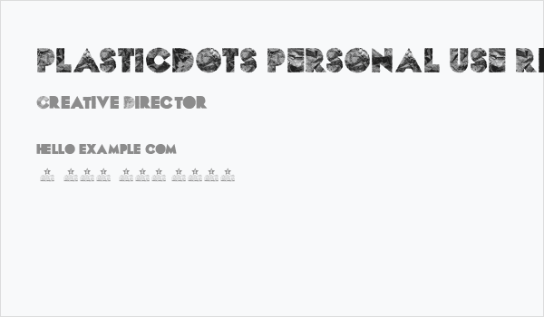 PLASTICDOTS PERSONAL USE Regular Business Card