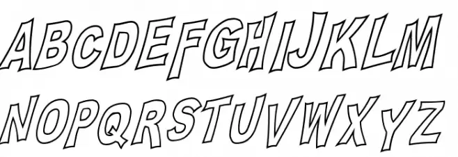 PLATSCH 2 outline Schriftart Groß