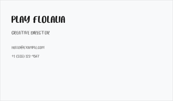 PLAY FLOLALIA Business Card