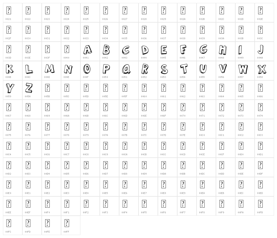 PLAYFULALPHABET_demo Character Map