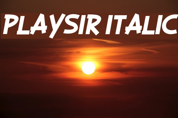 PLAYSIR Italic Font examples