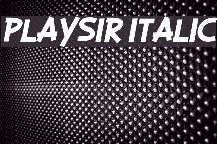 PLAYSIR Italic Font examples