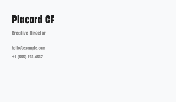 Placard GF Business Card