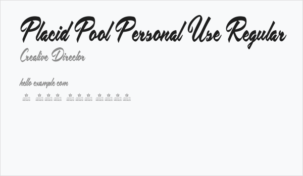 Placid Pool Personal Use Regular Business Card