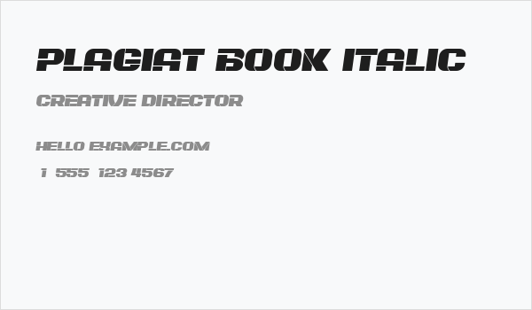 Plagiat Book Italic Business Card