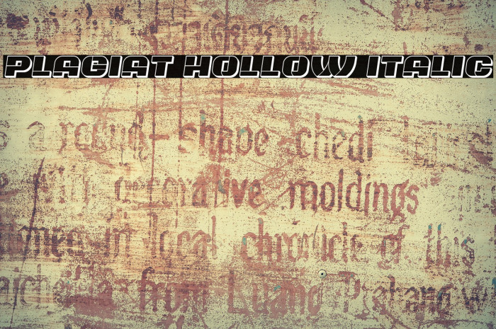 Plagiat Hollow Italic Font examples