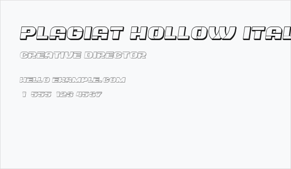 Plagiat Hollow Italic Business Card