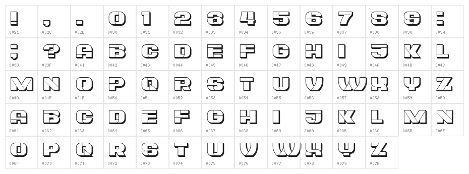 Plagiat Hollow Regular Character Map