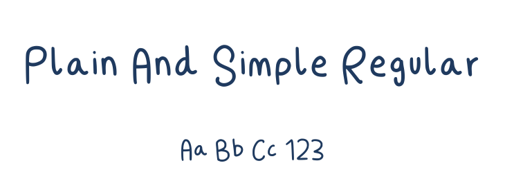 Plain And Simple Regular Font Preview