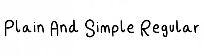 Plain And Simple Regular Font