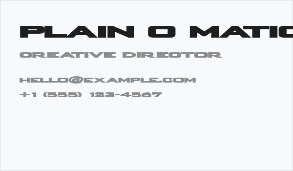 Plain O Matic Business Card