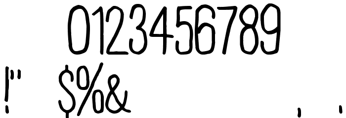 Plain Old Handwriting フォント その他の文字
