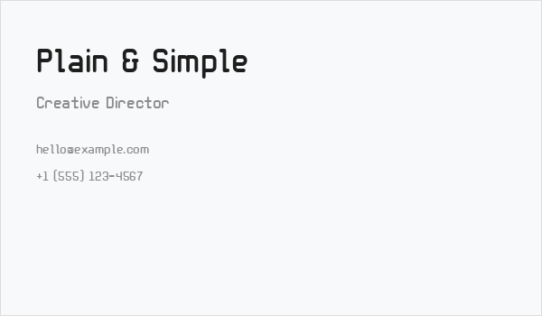 Plain & Simple Business Card