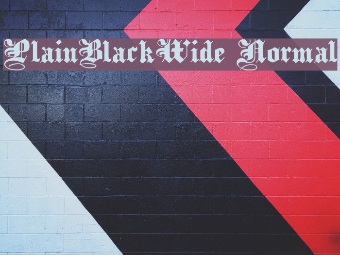 PlainBlackWide Normal Font examples