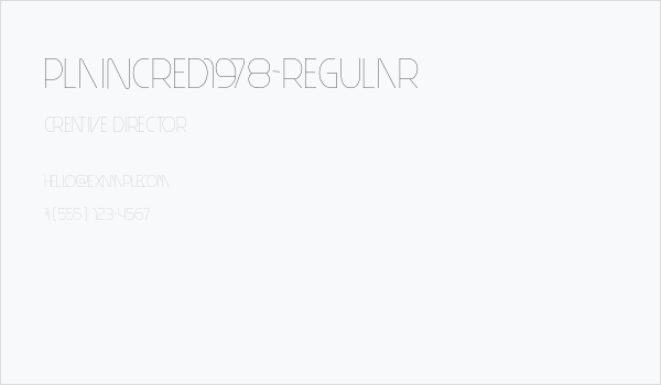 PlainCred1978-Regular Business Card