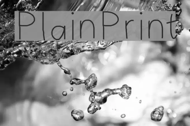 PlainPrint Font examples