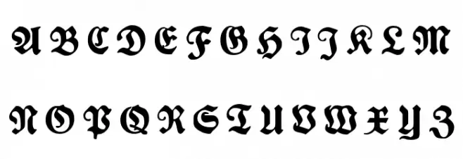 Plakat-FrakturUNZ1L Italic Fuentes MAYÚSCULAS