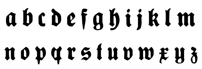Plakat-FrakturUNZ1L Italic Font LOWERCASE