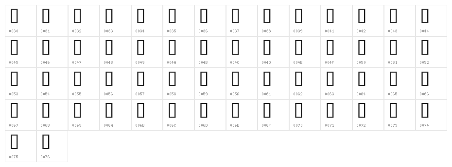 Plakatbau Character Map