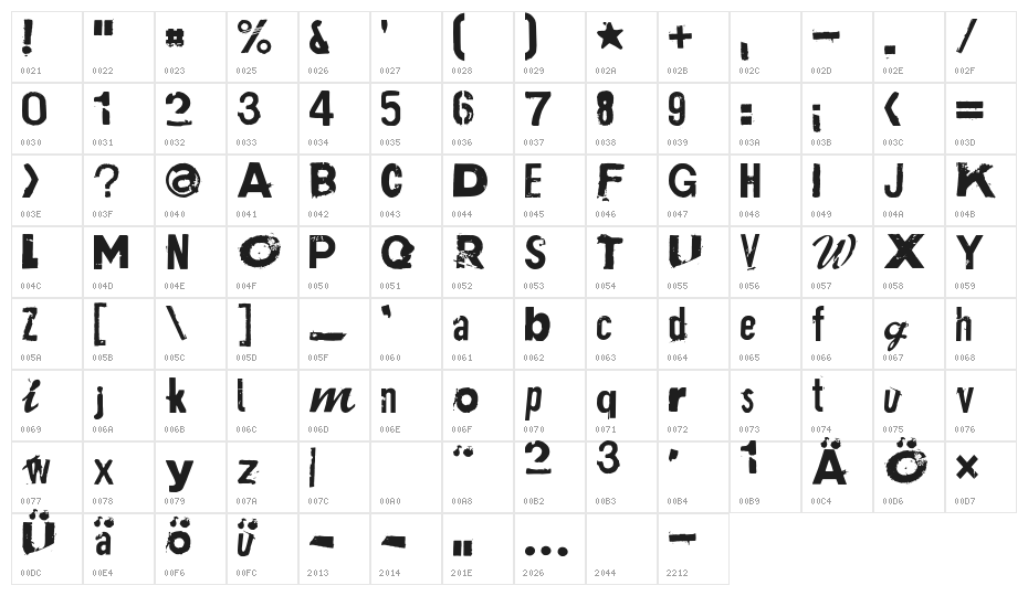 Plakken-Regular Character Map