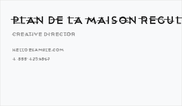 Plan De La Maison Regular Business Card