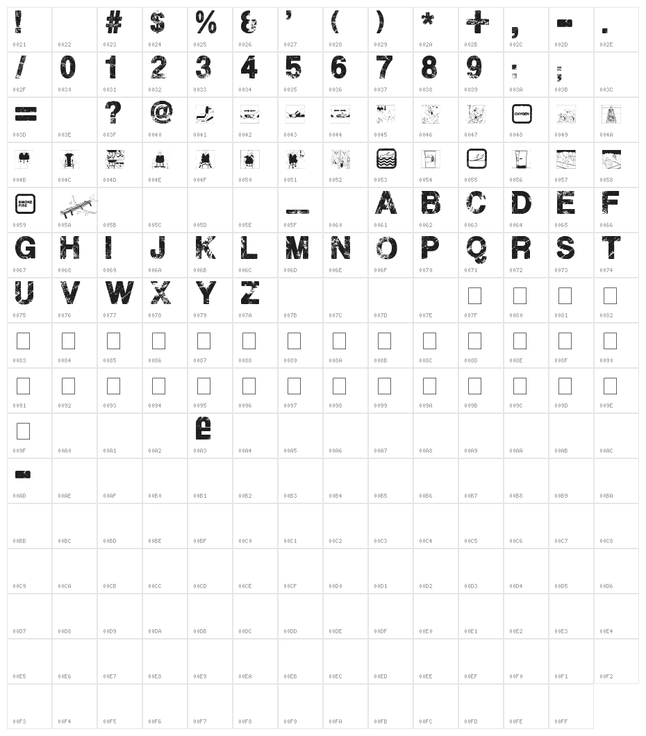 Plane Crash Character Map