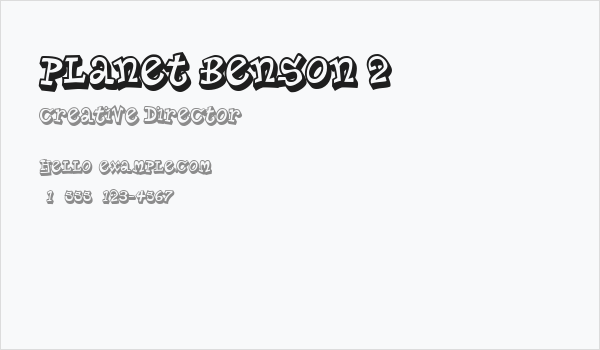 Planet Benson 2 Business Card