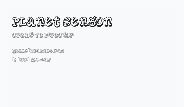 Planet Benson Business Card