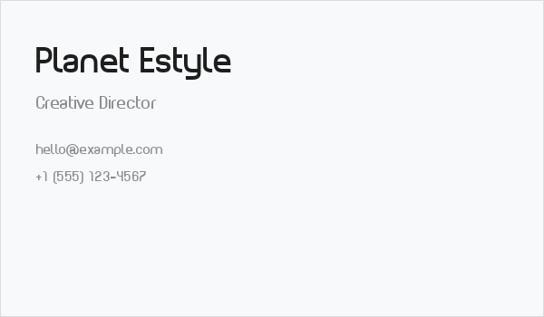 Planet Estyle Business Card