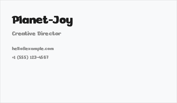 Planet-Joy Business Card