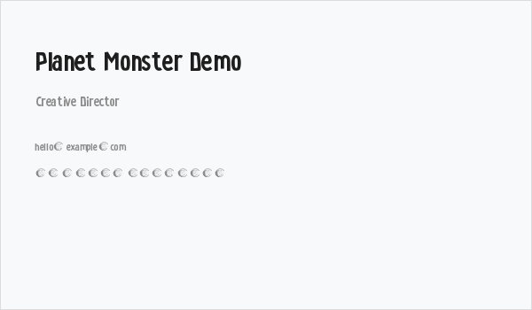 Planet Monster Demo Business Card