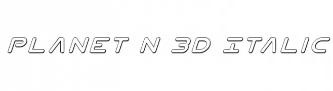 Planet N 3D Italic  Скачать бесплатные шрифты