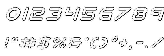 Planet N 3D Italic Font OTHER CHARS