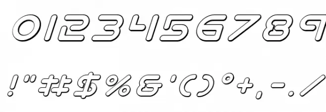 Planet N 3D Italic Font OTHER CHARS