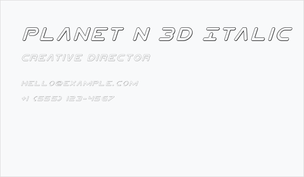 Planet N 3D Italic Business Card