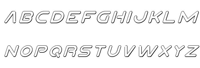 Planet N 3D Italic Font LOWERCASE
