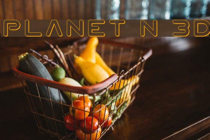 Planet N 3D Font examples