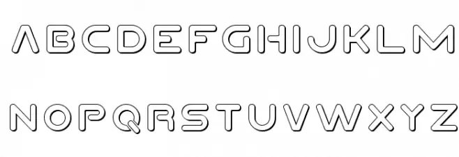 Planet N 3D Schriftart Kleinbuchstaben