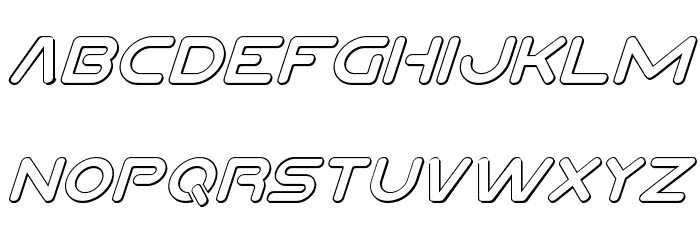 Planet N Compact 3D Italic Font LOWERCASE