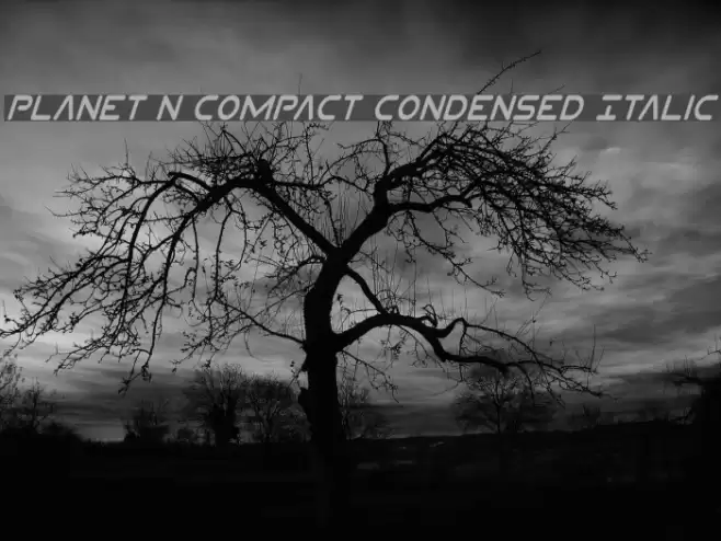Planet N Compact Condensed Italic Schriftart examples