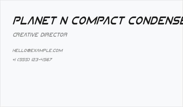 Planet N Compact Condensed Italic Business Card