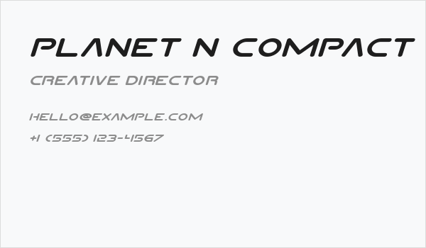 Planet N Compact Expanded Italic Business Card